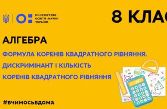 Алгебра. Формула коренів квадратного рівняння