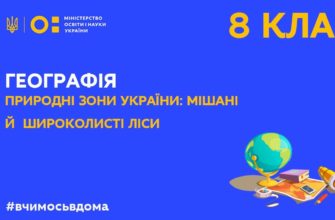 Онлайн урок Природні зони України - мішані й широколисті ліси. 8 клас. Географія.