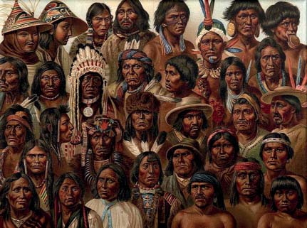 Представники племен-мешканців Америки. Малюнок зі «Шведської енциклопедії». 1904
