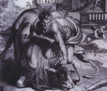 Бернар Пікар. Геракл виконує подвиг, долаючи критського бика. 1731 р.