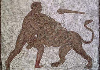 Геракл бореться із немейським левом мозаїка
