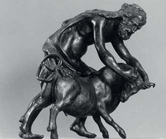 Геркулес із критським биком. Бронзова статуя 17 ст.
